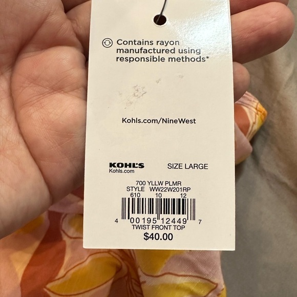 Nine West blouse, Size L, NWT - Picture 5 of 7